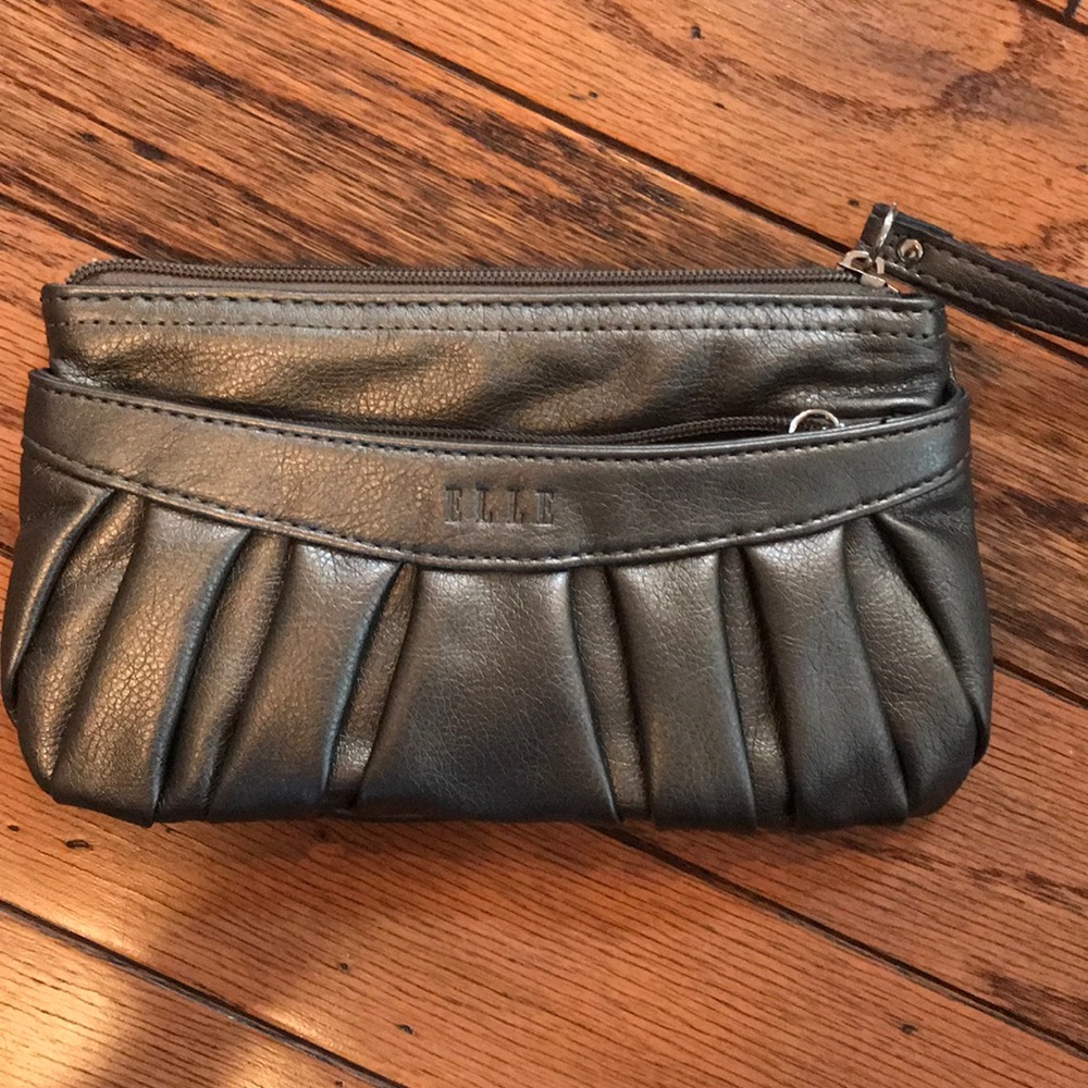 ELLE dark gray clutch purse